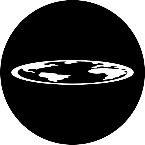 Flat earth on a black background
