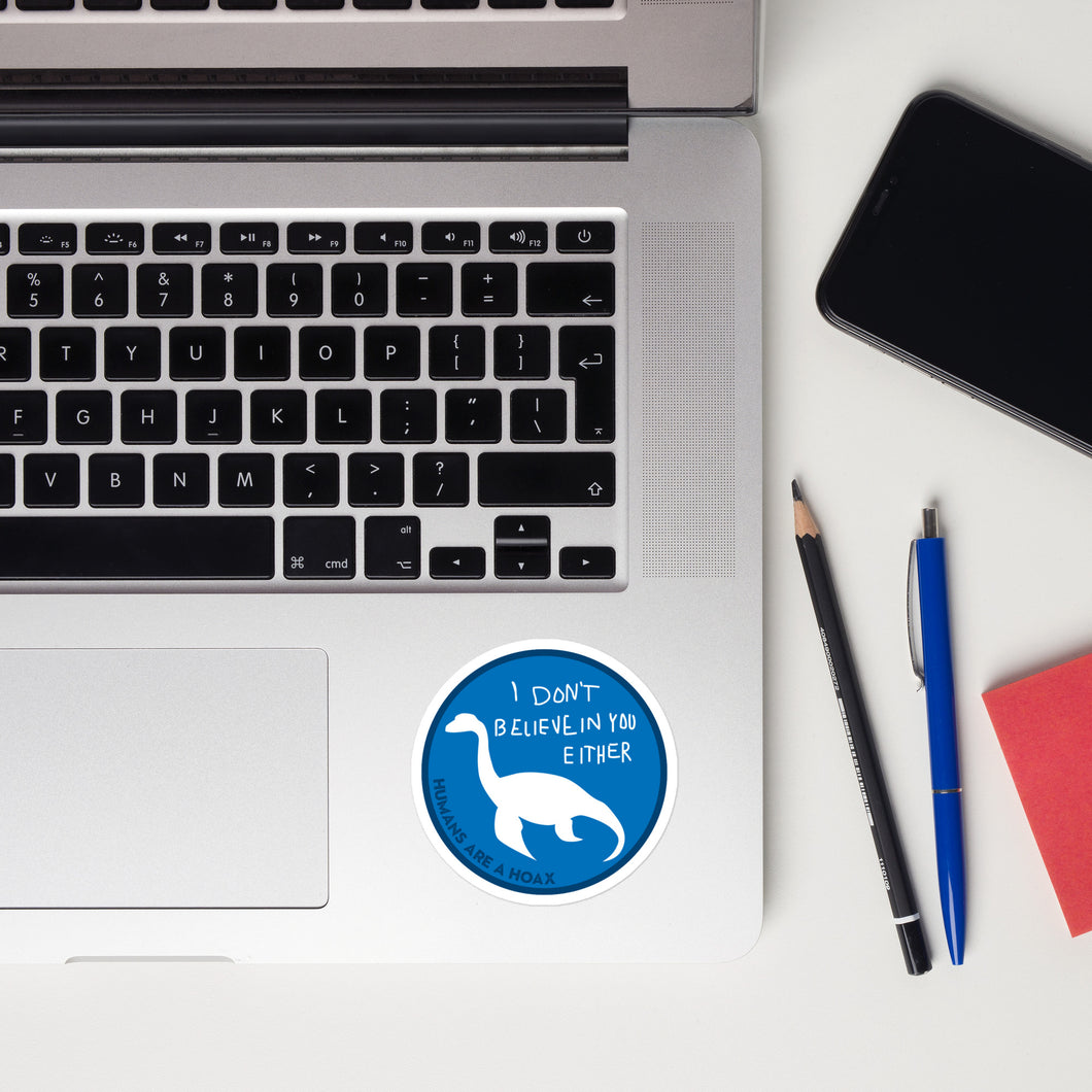 Loch ness monster sticker on a laptop