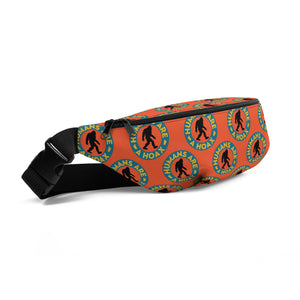 Fanny pack featuring bigfoot humans are a hoax imprint