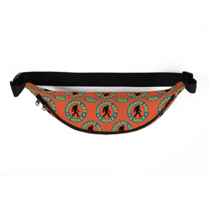 Fanny pack featuring bigfoot humans are a hoax imprint